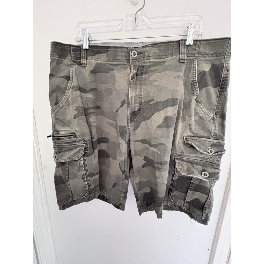 Iron Brand Stretch Green Jungle Camouflage Cargo Shorts  40x9.5 Y2K Skater